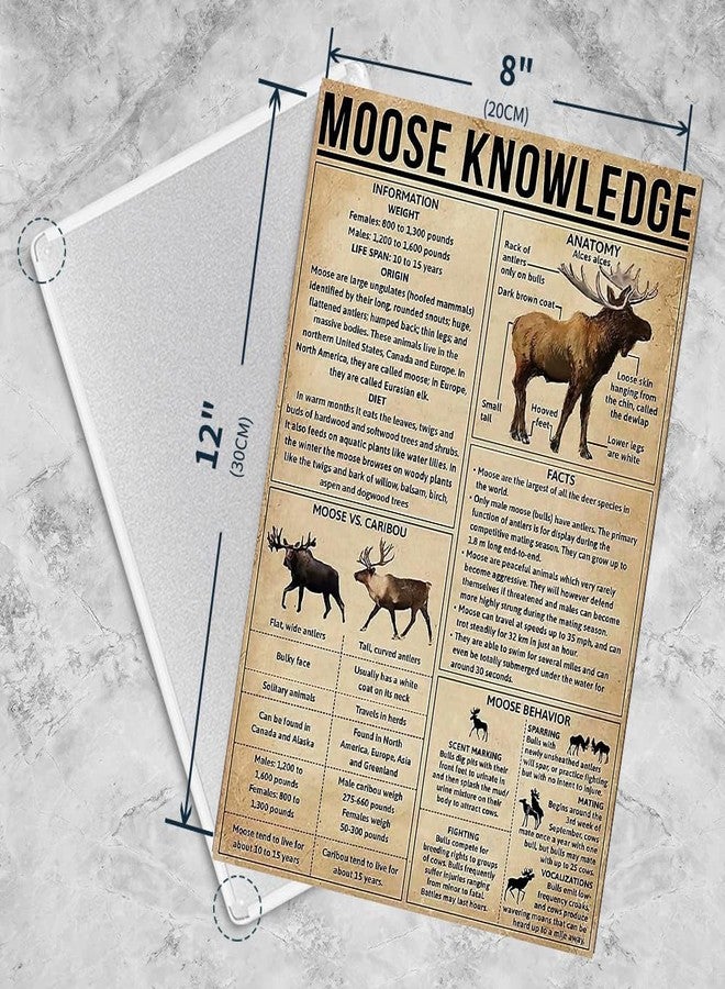 Flyhaw Moose Knowledge Metal Tin Sign Wall Panel Retro Art Decor for Home Bedroom Bar Cafe Farm 8x12 Inch - Image 2